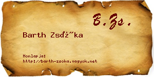 Barth Zsóka névjegykártya